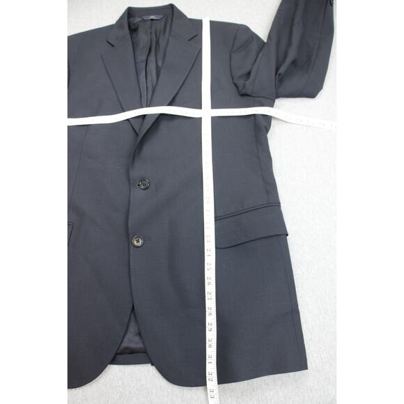 Brooks Brothers Blazer Mens 44L Navy Blue 346 Wool Blend Stretch 2 Buttons - Picture 11 of 12